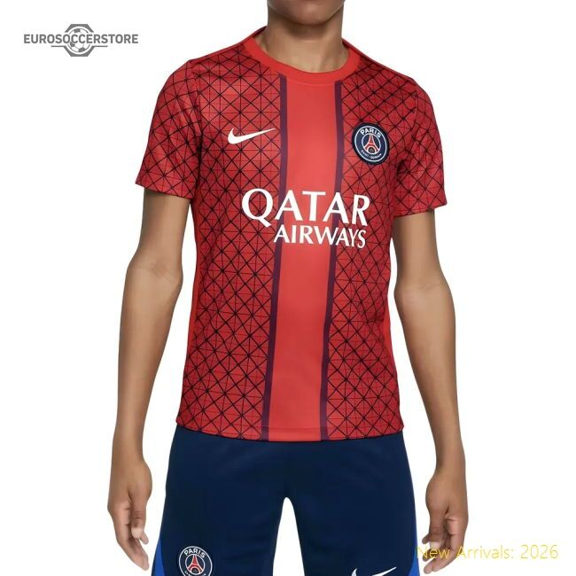 Genuine 2025-2026 Psg Academy Pro Away Pre Match Shirt (Red) - Kids