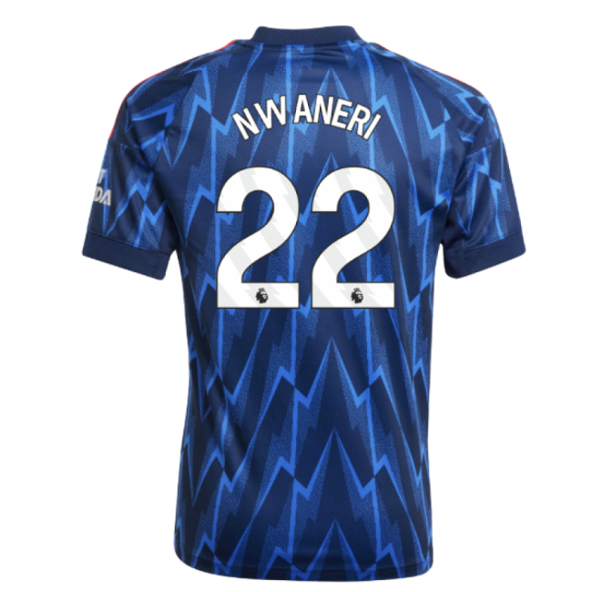 Kids Nwaneri 22 2025-2026 Arsenal Football Club Away Uniform