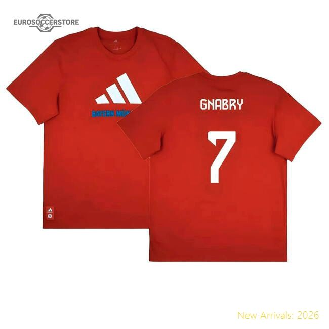 2025-2026 Bayern Munich Seasonal Graphic Tee (red) (gnabry 7)