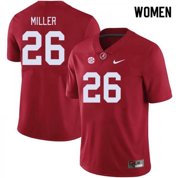 Durable Women Alabama Crimson Tide #26 Jam Miller Crimson White Style