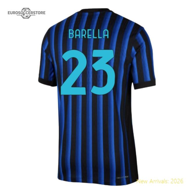 Official Inter Milan Home Barella Jersey 2025-2026 Moisture-wicking