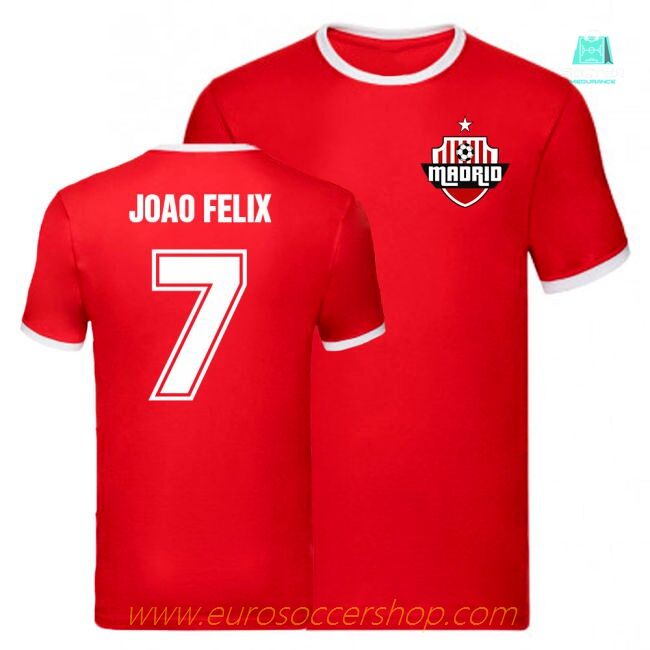 Joao Felix Atletico Madrid Ringer Tee (Red)