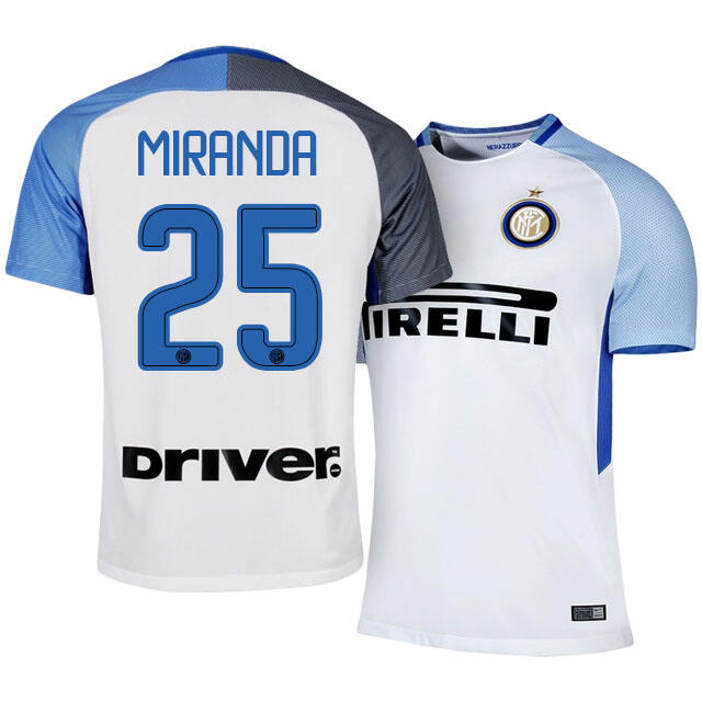 Inter Milan Away 201718 25 Joao Miranda Soccer Jersey Shirt -