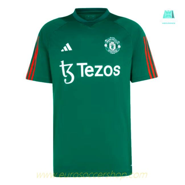 2023-2024 Man Utd Training Shirt (Green) (Mainoo 37)