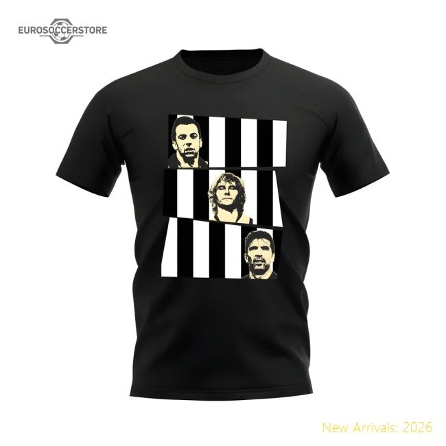 First-class Del Piero Nedved Buffon Black And Whites Trio Tee (black)