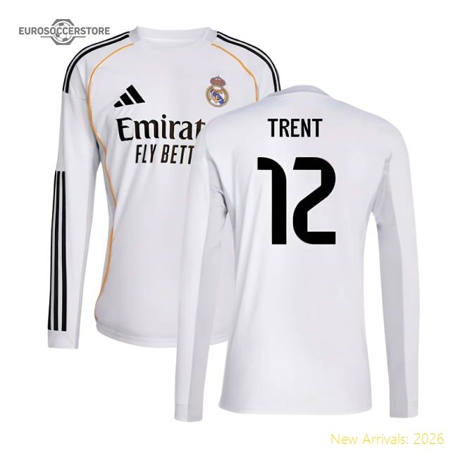 Outstanding 2025-2026 Real Madrid Long Sleeve First Jersey (trent 12)