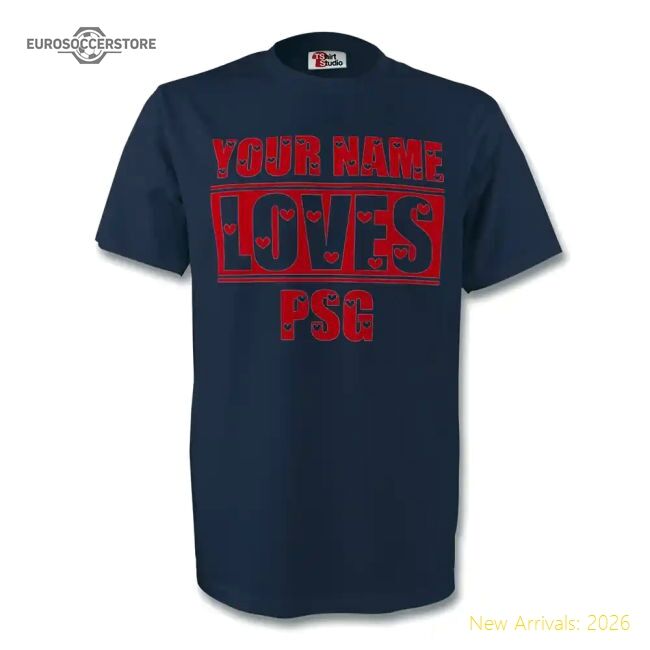 High-Quality Premium Your Name Loves Psg T-Shirt (Navy) - Kids