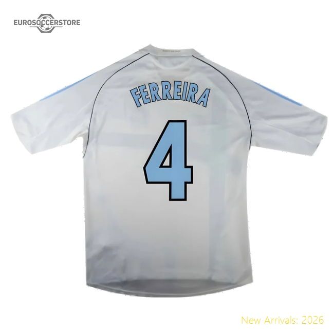 Match-Day Marseille 2004-05 Home Shirt ((Excellent) L) (Ferreira 4)