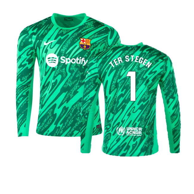 2024-2025 Barcelona Home Goalkeeper Shirt (Green) (Ter Stegen 1) - ...