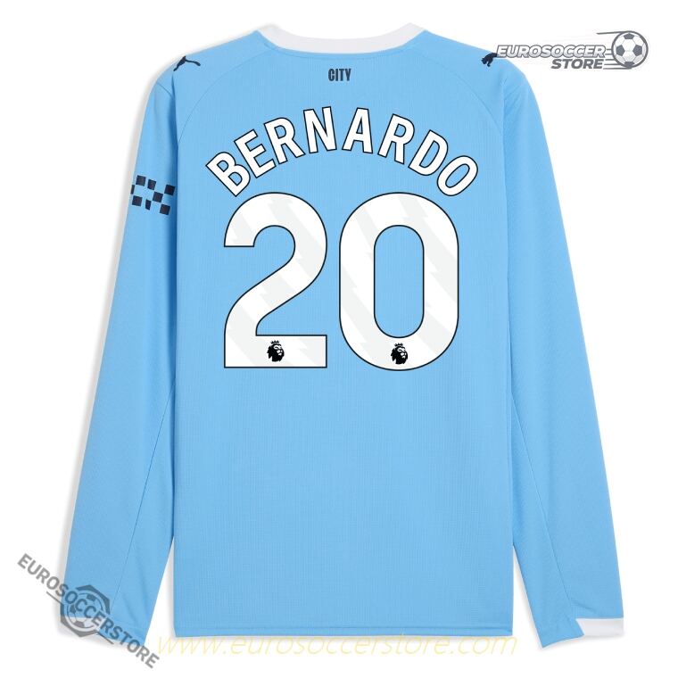 Manchester City 2025-26 Season Home Long Sleeve BERNARDO 25 Jersey
