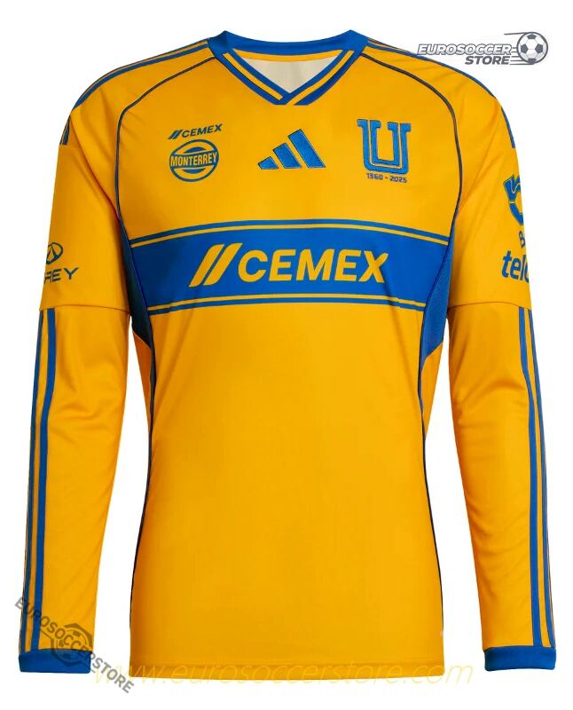 Tigres UANL 25-26 Season Home Long Sleeve Football Jersey