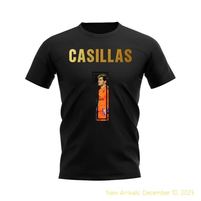 RM Iker Casillas Name And Number Real Madrid T-Authentic Shirt (Black)