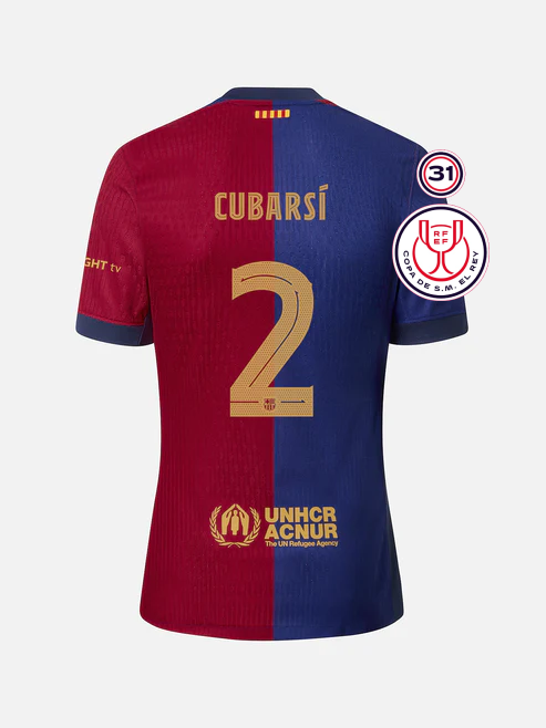 Barcelona's Copa Del Rey Final Jersey for CUBARSÍ, featuring the number 2, from the 24-25 season.