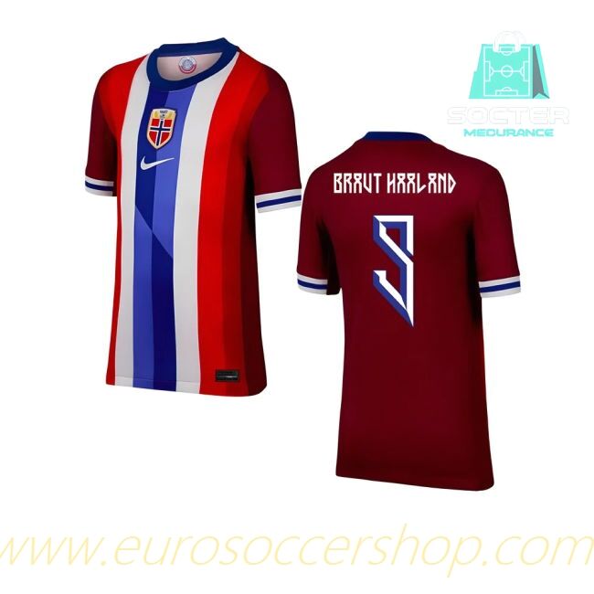 2024-25 Collection Norway Home Shirt Youth Version (BRAUT HAALAND 9)