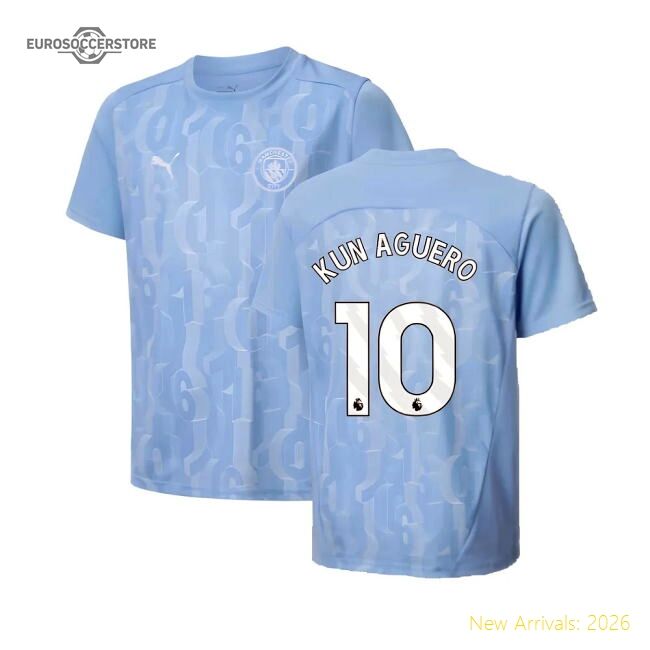 Authentic 2024-2025 Man City Prematch Ss Shirt (light Blue) - Kids