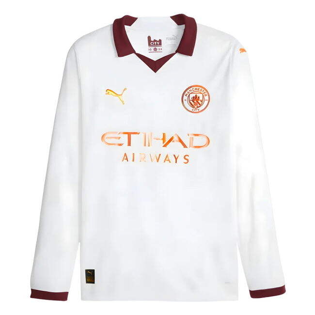 vintage 2023-2024 Man City Long Sleeve Away Shirt (GREALISH 10)