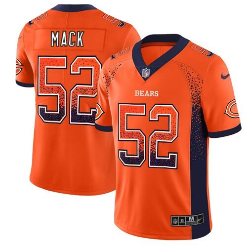 Stitched CHI #52 Khalil Mack Orange Alternate Limited NFL Jersey