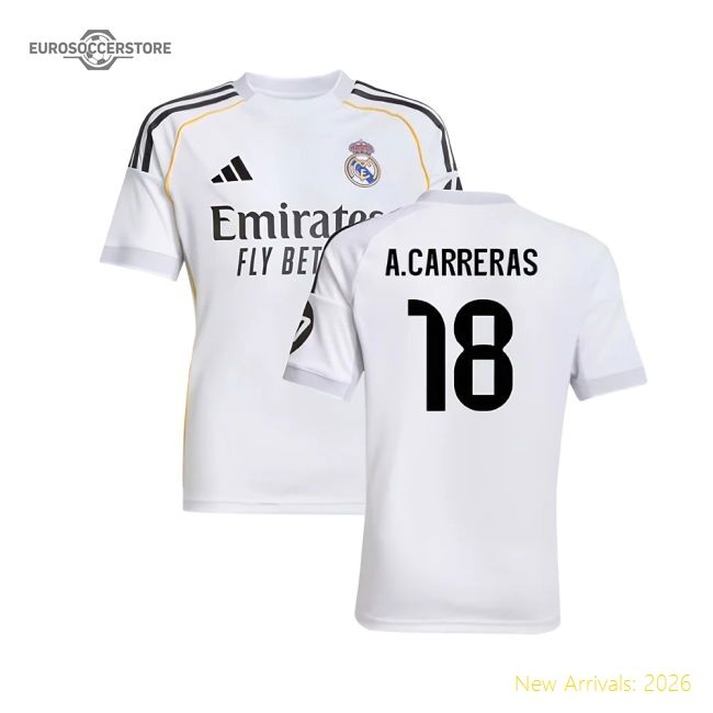 Excellent 2025-2026 Real Madrid Main Jersey (kids) (acarreras 18)