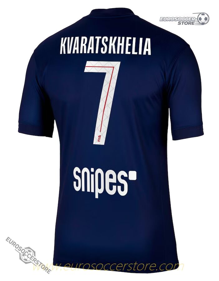 PSG's 25-26 Home Jersey Featuring Kvaratskhelia with Number 7