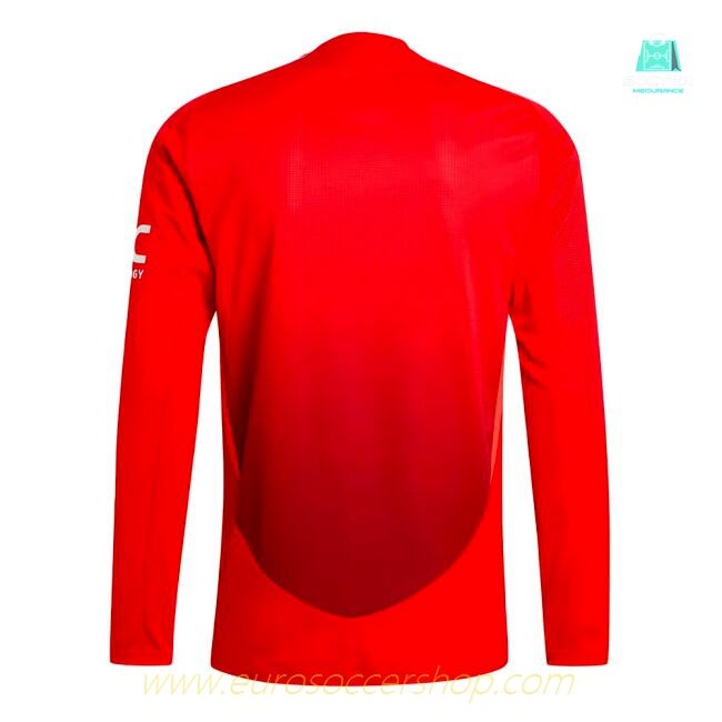 2024-2025 Man Utd Authentic Long Sleeve Home Shirt (Your Name)