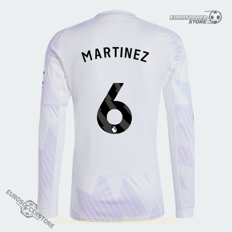 25-26 Season Manchester United Away Long Sleeve Jersey with MARTINEZ 6 Printing