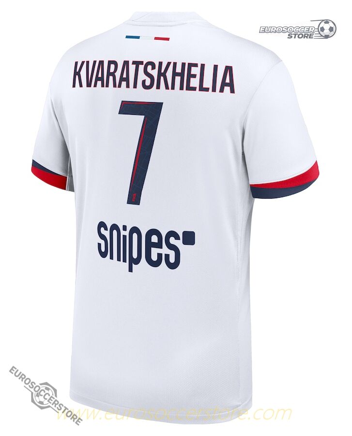 Away Jersey of Kvaratskhelia, Number 7, for PSG in the 25-26 Season