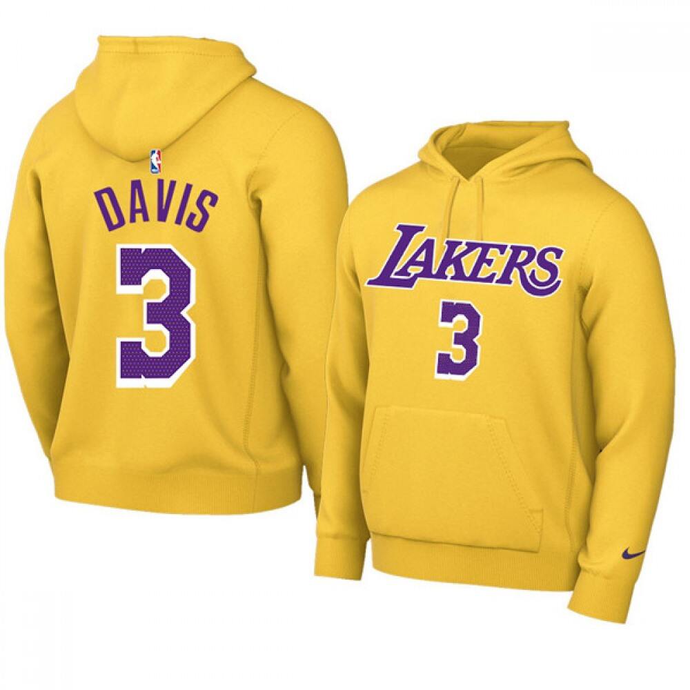 Performance Official Men's Lakers #3 Anthony Yellow Basketball Jersey