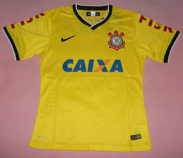 14-15 SC Corinthians Away Yellow Jersey Shirt - Official Replica 3226