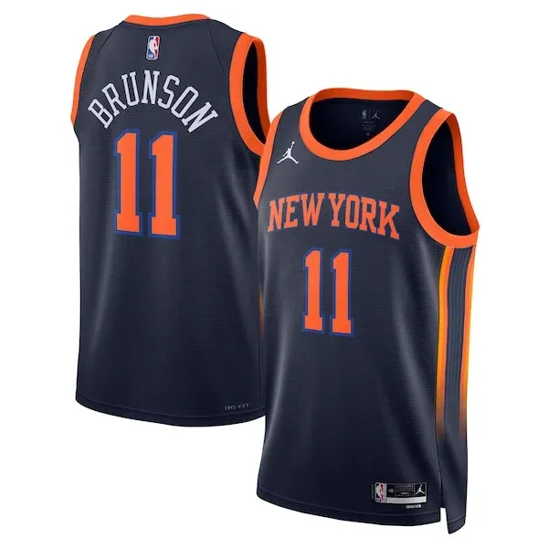Jalen Brunson NYK Superior Basketball Jersey - Navy - Licensed Product