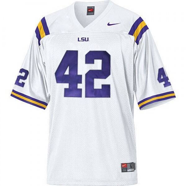 Durable Youth Lsu Tigers #42 Michael Ford White Collection