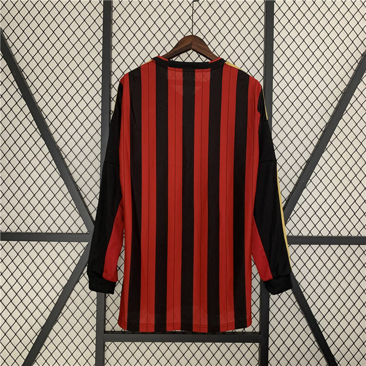 AC Milan 1314 Retro Home Long Sleeve Shirt - Official Replica 8913