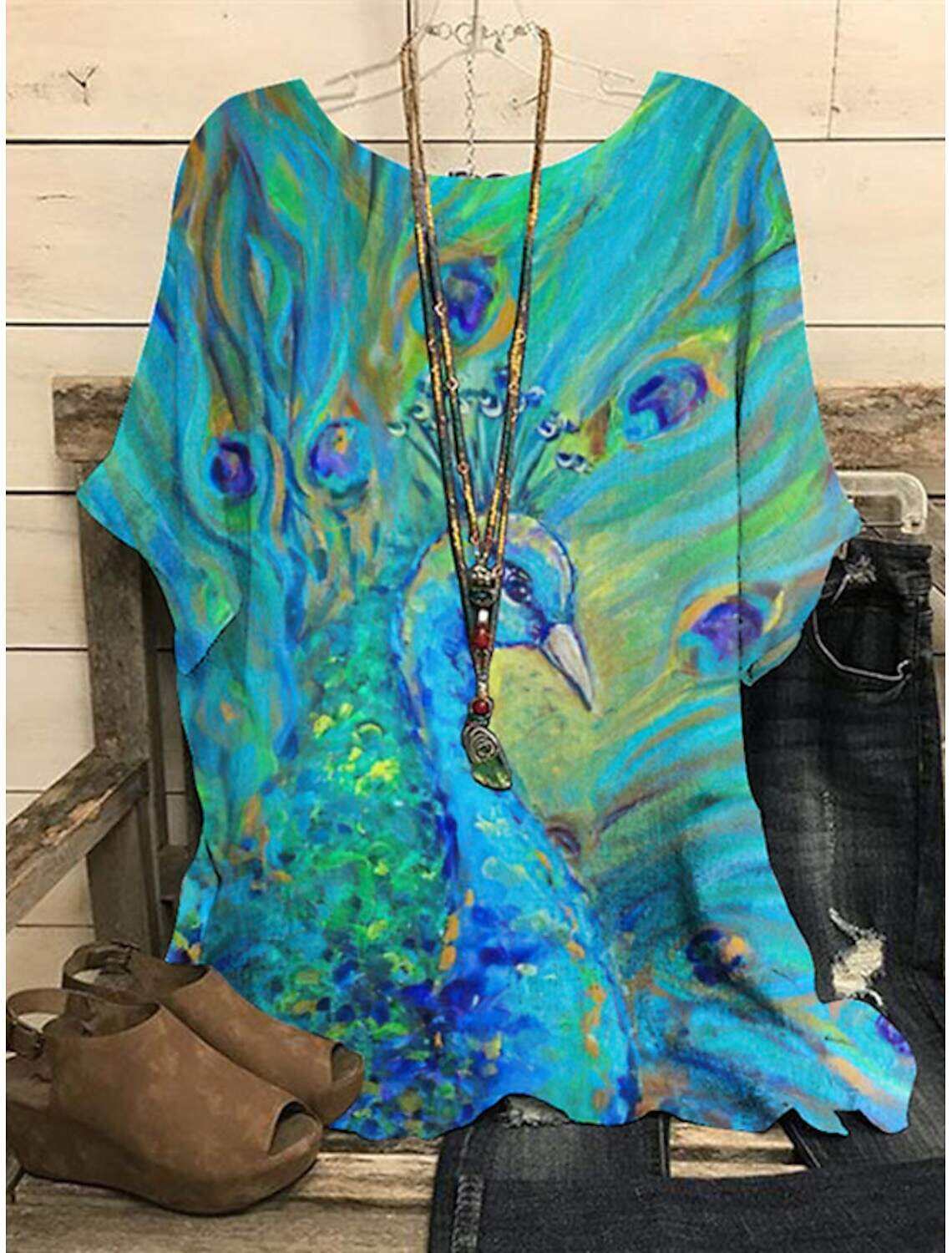 Women's Plus Size T Shirt Punk & Gothic Graphic Polka Dot Butterfly Regular Tops Short Sleeve Dolman Sleeve Round Neck Print Regular Fit Daily Going out Weekend Summer Spring