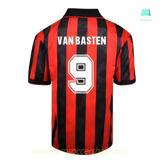 Score Draw AC Milan 1994 Retro Football Shirt (VAN BASTEN 9)