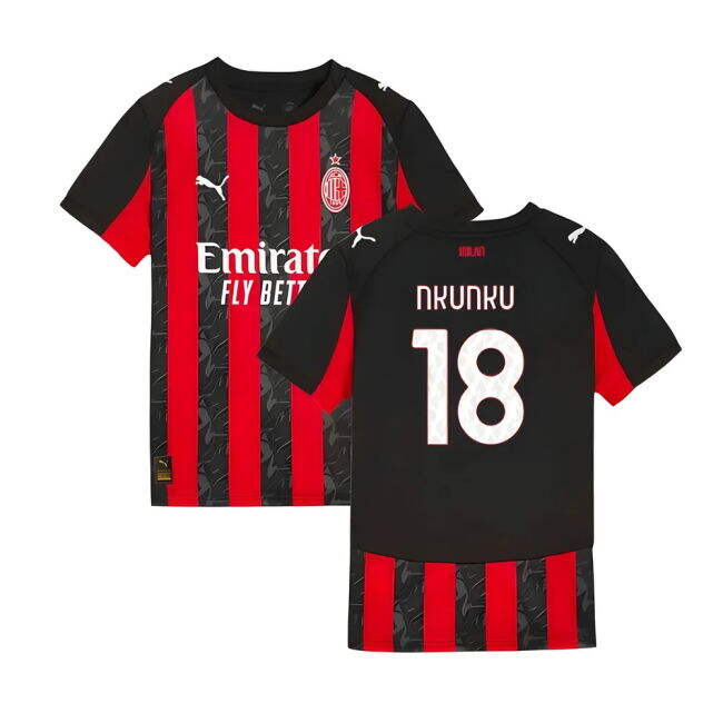 Elite Performance Acm Ac Milan Home Shirt Kids Nkunku #18 Updated ...