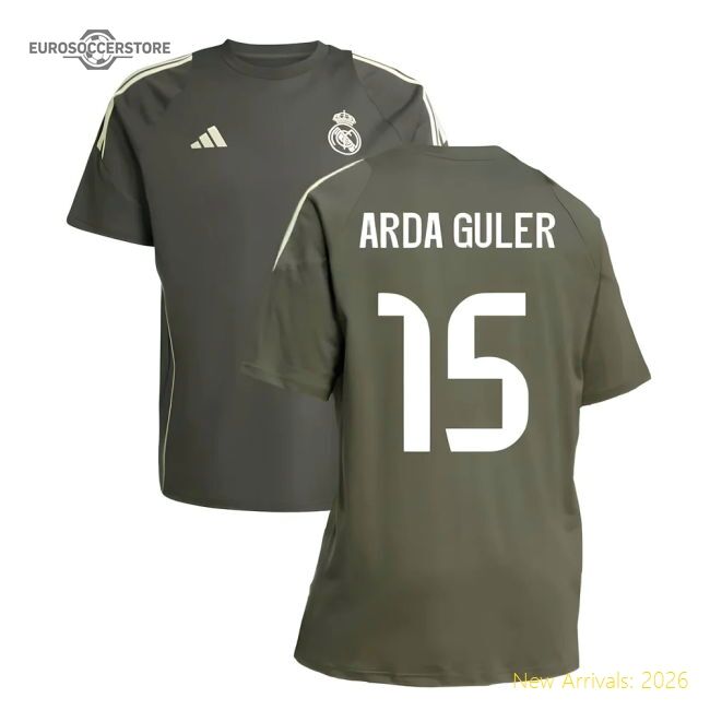 2025-2026 Real Madrid Training Tee (utility Grey) (arda Guler 15)