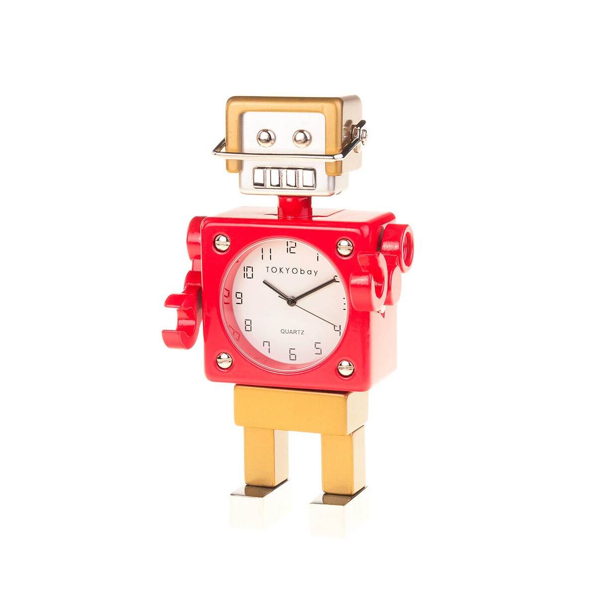 Football Robot Clock - Red/Gold