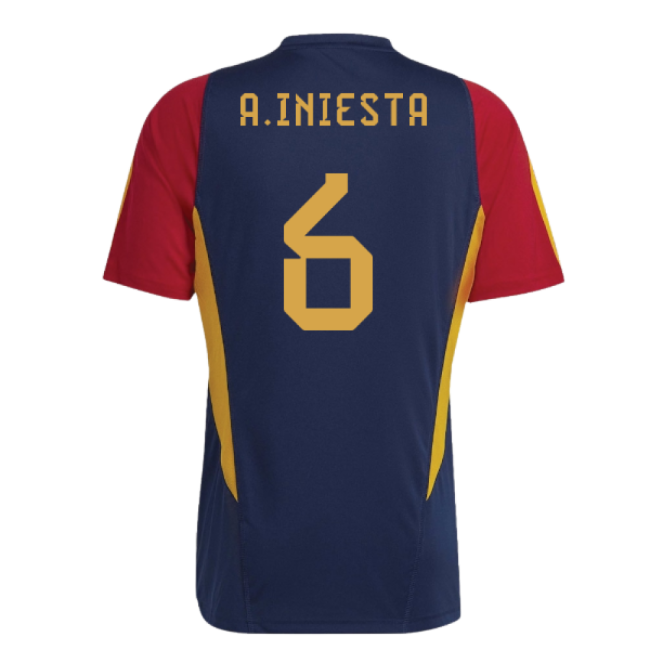 Latest Spain Training Soccer Jersey 2022-2023 (Iniesta 6) (1)