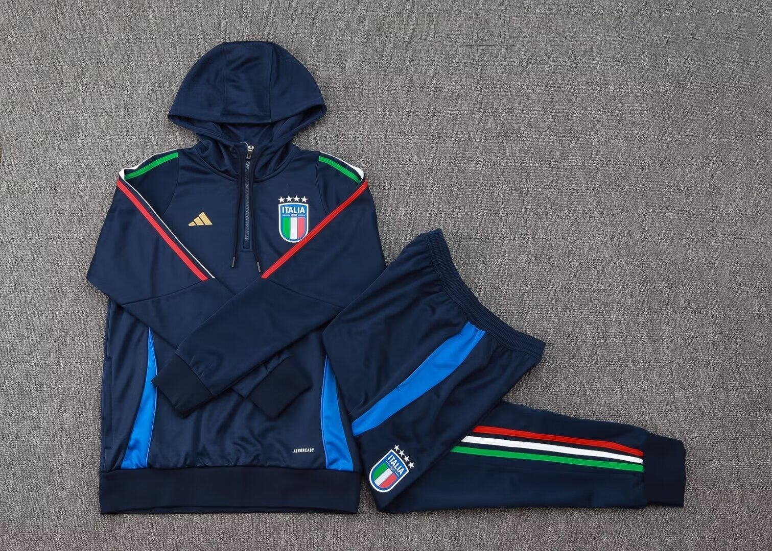 2024 Italy Hoodie Suit - Navy Blue - Official Replica 6462