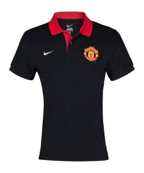 Manchester United Black Core Polo T-Shirt Replica - Official Replica