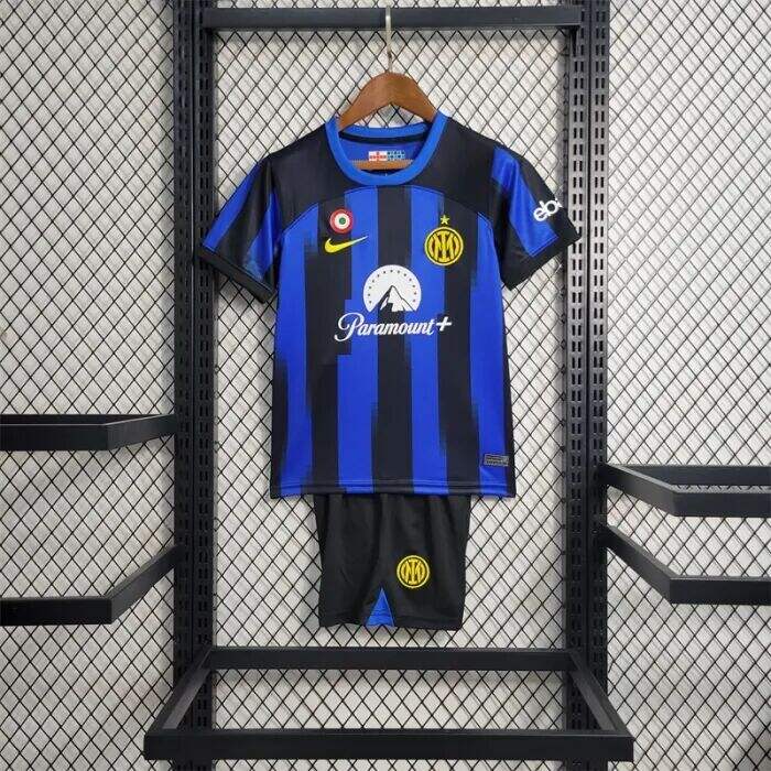 KIDS INTER MILAN 2324 HOME FOOTBALL KITShirtShorts - Official Replica