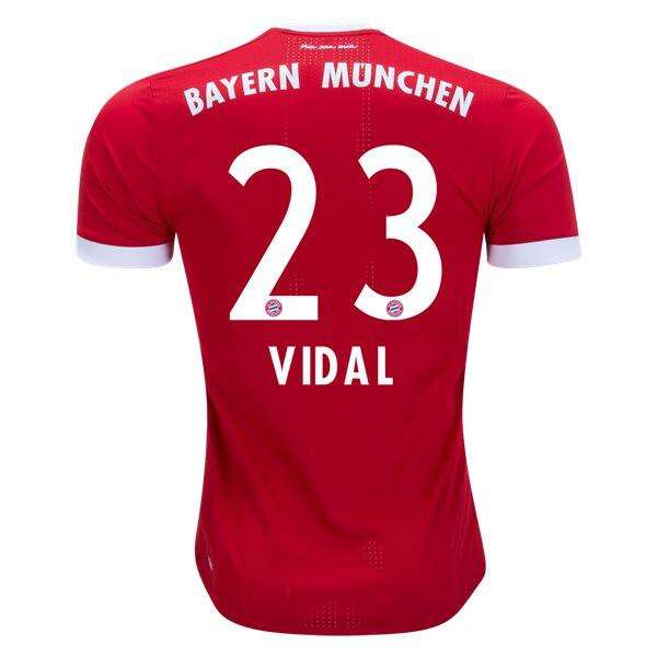 Bayern Munich Home 201718 Vidal 23 Soccer Jersey Shirt - Official