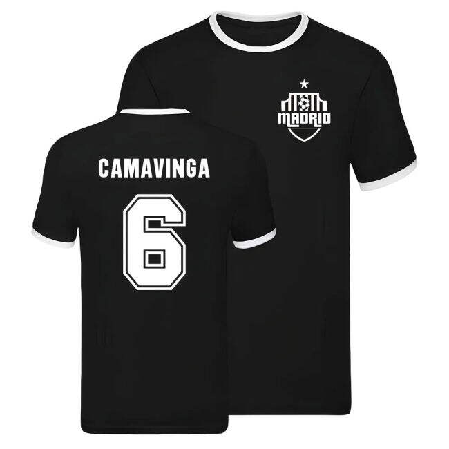 Real Madrid Ringer T-shirt (Camavinga 6) - Ultras Approved - Your N...