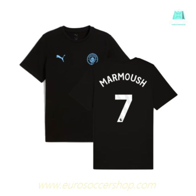 2025-2026 Man City FtblESS Tee (Black) (Marmoush 7)