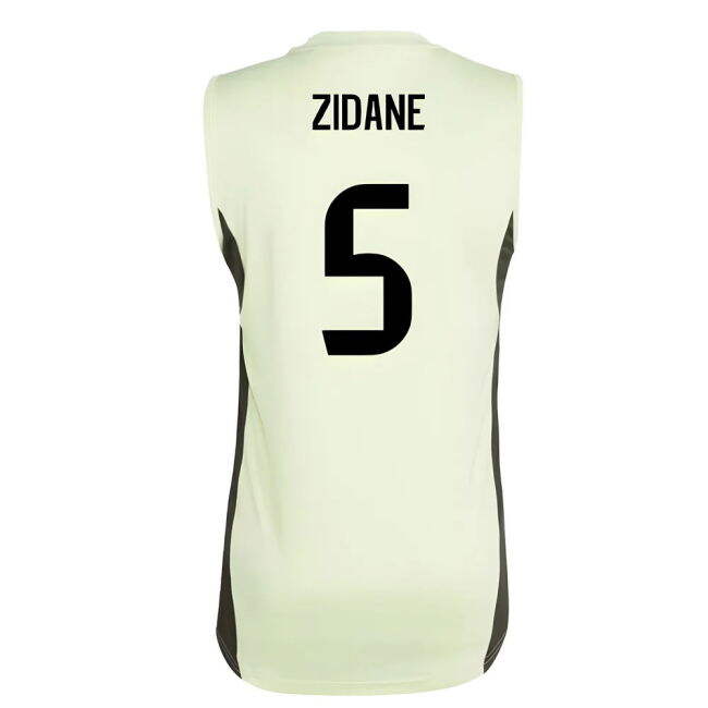 2025-2026 Real Madrid Sleeveless Training Jersey (Almost Lime) (Zidane 5)