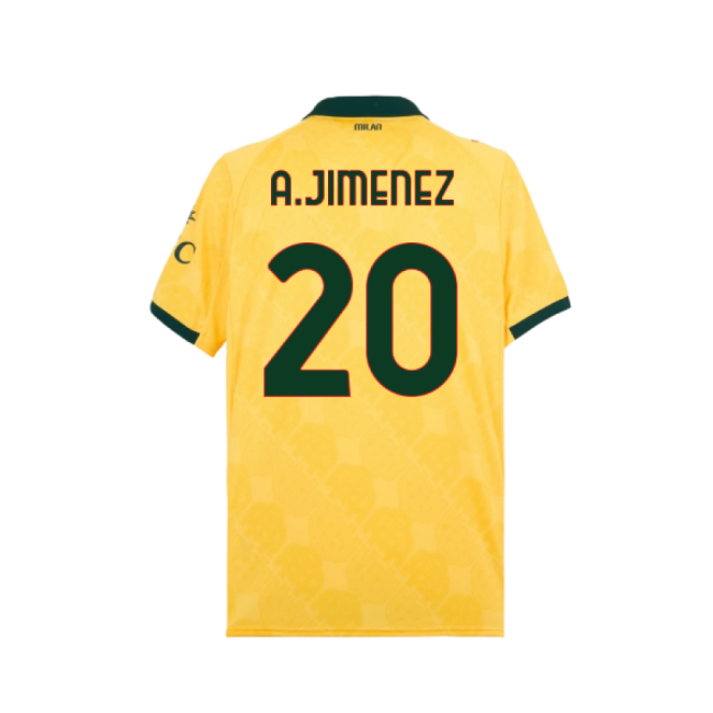Acm Ac Milan Third Shirt A Jimenez #20 Authentic Design Official F...