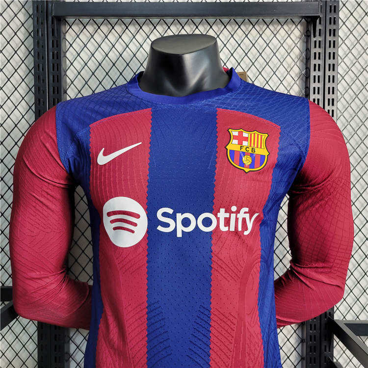 Barcelona FC 2324 Home Long Sleeve Shirt - Official Replica 12261