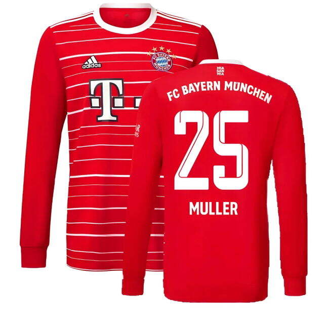 2022-2023 Bayern Munich Home Shirt (MULLER 25) Stretch Fabric