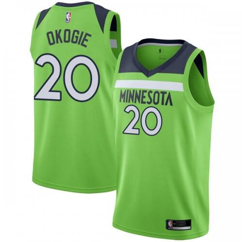 MIN #20 Josh Okogie Professional 2024 Statement NBA Jersey - Green