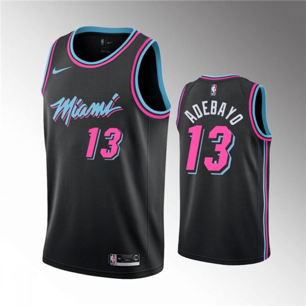 Game Day Authentic Men's MIA #13 Bam Black Basketball Jersey