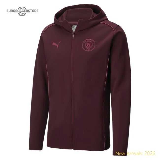 Official 2024-2025 Man City Casuals Hooded Jacket (dark Jasper)